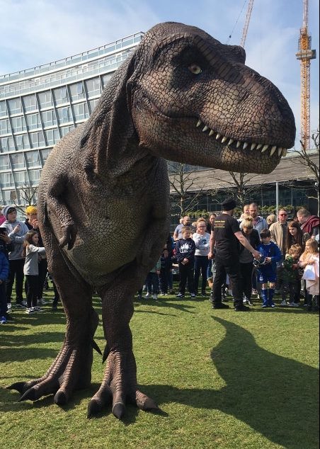 hire a torex Hire a dinosaur hire Chomp the T-Rex hire the most realistic dinosaur in the world Chomp the Dinosaur real dinosaur found Andy Day Cbeebies CBBC Dinosaurs