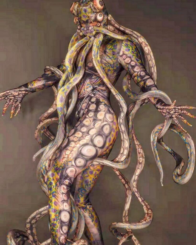 hire an octopus human hybrid strange circus oddities strange circus people horror people actor hire a Hybrid Animal