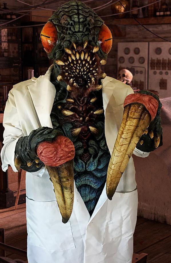 hire an Insect - Dr Fly insect creature costume hire dr fly the weird insect scientist hire dry fly monster costume character for halloween