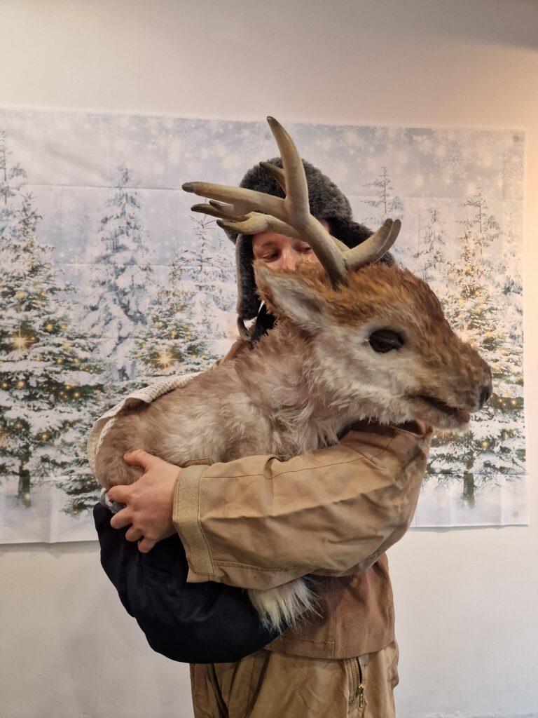 Hire a baby reindeer hire robot reindeer hyperrealistic reindeer Christmas event things to do christmas entertainment amazing lifelike